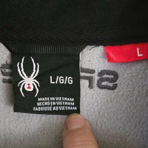 Spyder Raider Jacket Light Gray Black Colorblock Size L Pockets Zip Pocket Logo - Picture 10 of 11